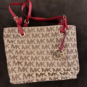 Michael kors purse with red straps!